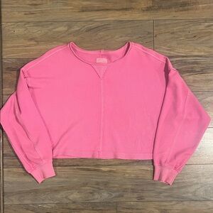Pink Cropped Women's Sweatshirt